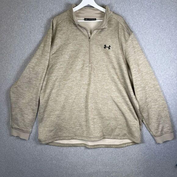 Under Armour Mens Size 3XL Coldgear Quarter Zip Pullover Sweater Gray Loose Fit - Picture 1 of 6